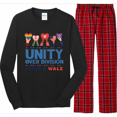 Unity Over Division Harris Walz 2024 Long Sleeve Pajama Set