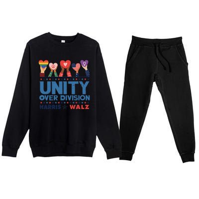 Unity Over Division Harris Walz 2024 Premium Crewneck Sweatsuit Set