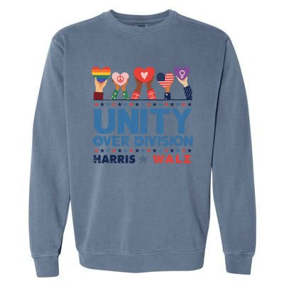 Unity Over Division Harris Walz 2024 Garment-Dyed Sweatshirt