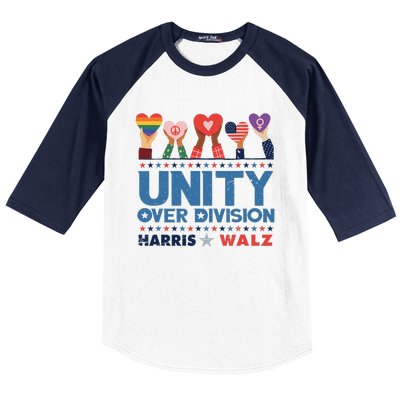 Unity Over Division Harris Walz 2024 Baseball Sleeve Shirt