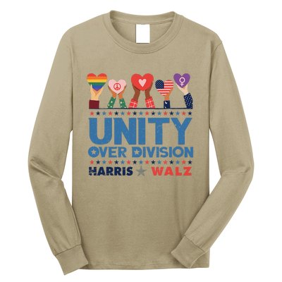 Unity Over Division Harris Walz 2024 Long Sleeve Shirt