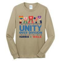 Unity Over Division Harris Walz 2024 Tall Long Sleeve T-Shirt