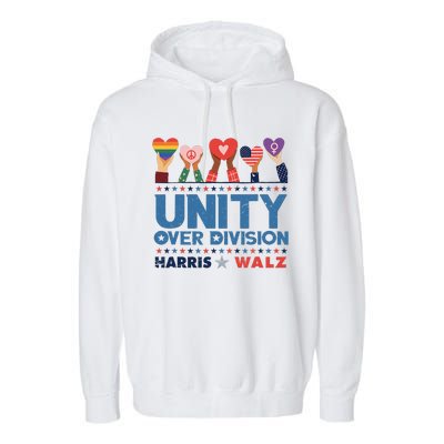 Unity Over Division Harris Walz 2024 Garment-Dyed Fleece Hoodie