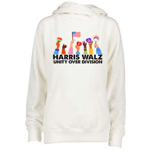 Unity Over Division Harris Walz 2024 Womens Funnel Neck Pullover Hood