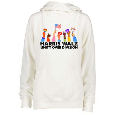 Unity Over Division Harris Walz 2024 Womens Funnel Neck Pullover Hood