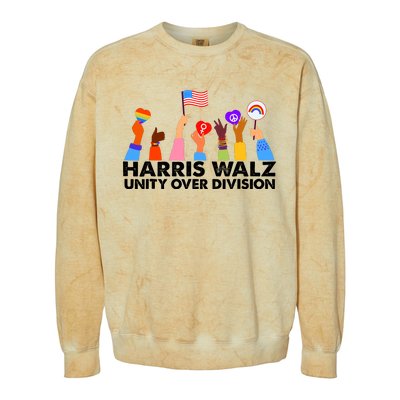 Unity Over Division Harris Walz 2024 Colorblast Crewneck Sweatshirt