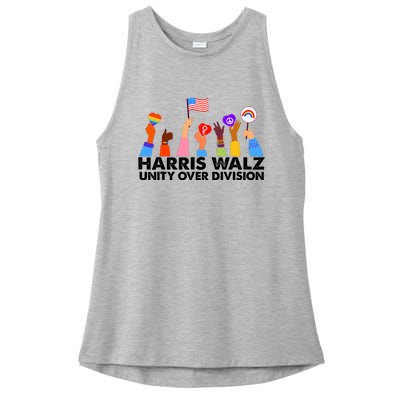 Unity Over Division Harris Walz 2024 Ladies PosiCharge Tri-Blend Wicking Tank