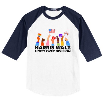 Unity Over Division Harris Walz 2024 Baseball Sleeve Shirt