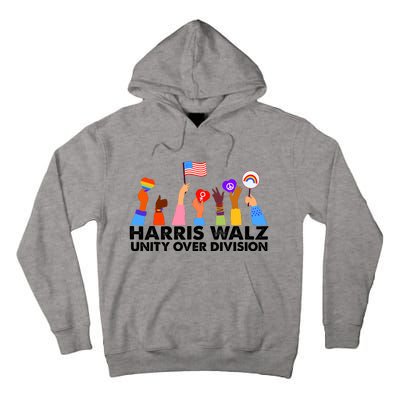 Unity Over Division Harris Walz 2024 Tall Hoodie