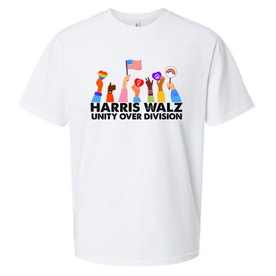 Unity Over Division Harris Walz 2024 Sueded Cloud Jersey T-Shirt