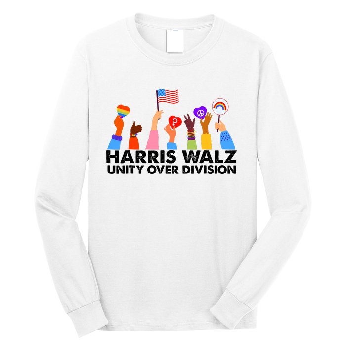 Unity Over Division Harris Walz 2024 Long Sleeve Shirt