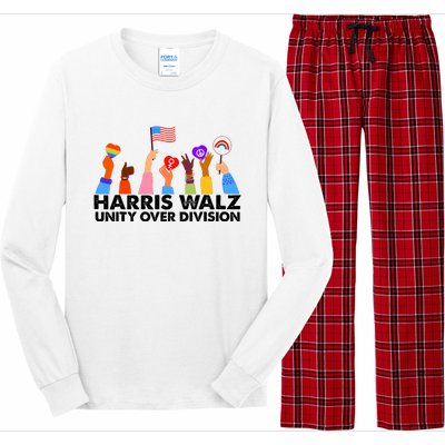 Unity Over Division Harris Walz 2024 Long Sleeve Pajama Set