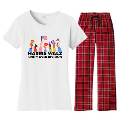 Unity Over Division Harris Walz 2024 Women's Flannel Pajama Set