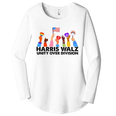 Unity Over Division Harris Walz 2024 Women's Perfect Tri Tunic Long Sleeve Shirt