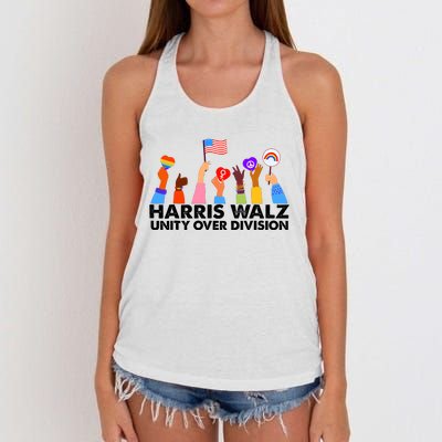 Unity Over Division Harris Walz 2024 Women's Knotted Racerback Tank