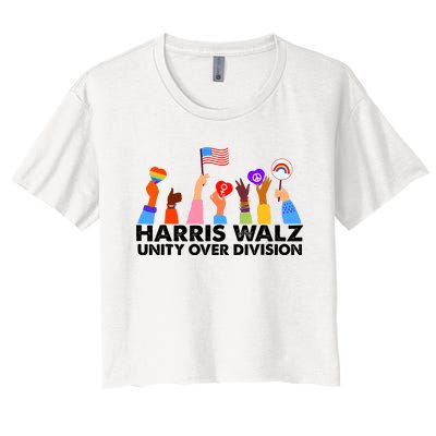 Unity Over Division Harris Walz 2024 Women's Crop Top Tee