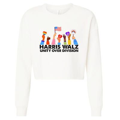 Unity Over Division Harris Walz 2024 Cropped Pullover Crew