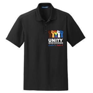 Unity Over Division Harris Walz 2024 Dry Zone Grid Polo