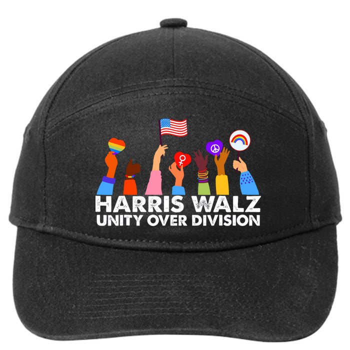 Unity Over Division Harris Walz 2024 7-Panel Snapback Hat