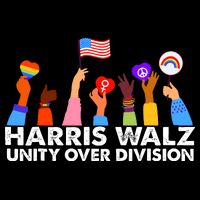 Unity Over Division Harris Walz 2024 7-Panel Snapback Hat