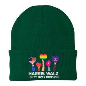 Unity Over Division Kamala Harris Tim Walz Knit Cap Winter Beanie