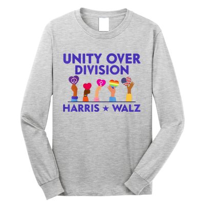 Unity Over Division Harris Walz 2024 Long Sleeve Shirt