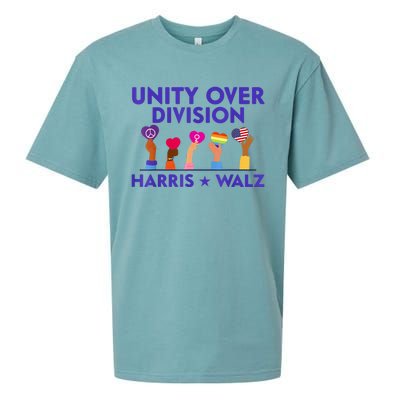 Unity Over Division Harris Walz 2024 Sueded Cloud Jersey T-Shirt