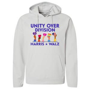 Unity Over Division Harris Waltz 2024 Performance Fleece Hoodie