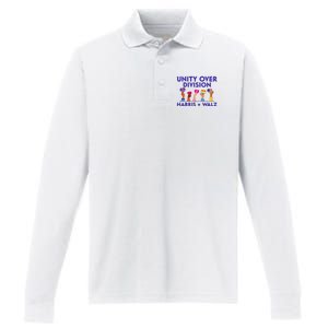 Unity Over Division Harris Waltz 2024 Performance Long Sleeve Polo