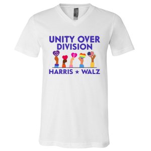 Unity Over Division Harris Waltz 2024 V-Neck T-Shirt