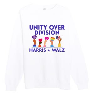 Unity Over Division Harris Waltz 2024 Premium Crewneck Sweatshirt