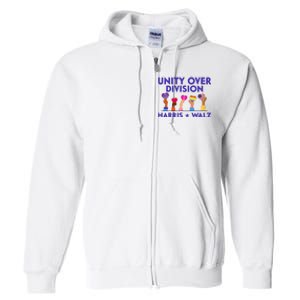 Unity Over Division Harris Waltz 2024 Full Zip Hoodie