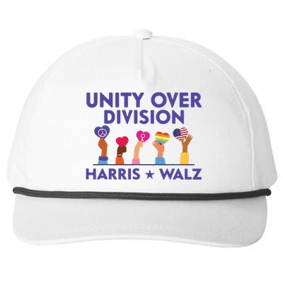 Unity Over Division Harris Walz 2024 Snapback Five-Panel Rope Hat