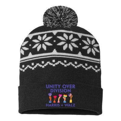 Unity Over Division Harris Walz 2024 USA-Made Snowflake Beanie