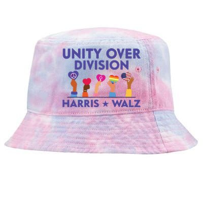 Unity Over Division Harris Walz 2024 Tie-Dyed Bucket Hat