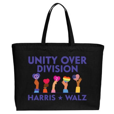 Unity Over Division Harris Walz 2024 Cotton Canvas Jumbo Tote