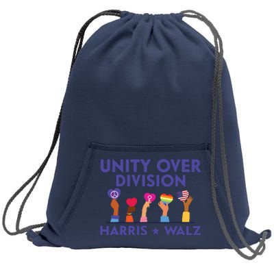 Unity Over Division Harris Walz 2024 Sweatshirt Cinch Pack Bag