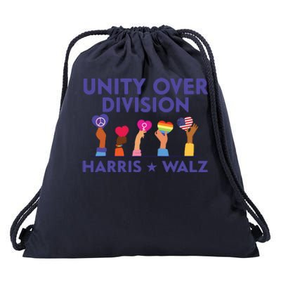 Unity Over Division Harris Walz 2024 Drawstring Bag