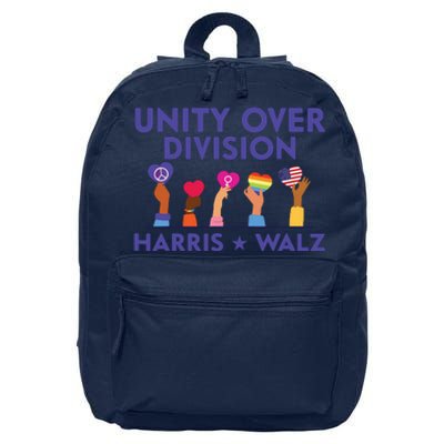 Unity Over Division Harris Walz 2024 16 in Basic Backpack