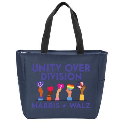 Unity Over Division Harris Walz 2024 Zip Tote Bag