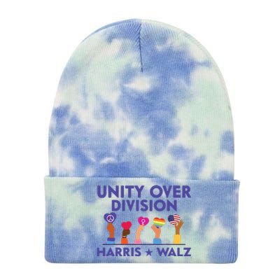 Unity Over Division Harris Walz 2024 Tie Dye 12in Knit Beanie