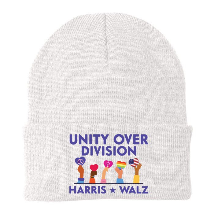 Unity Over Division Harris Walz 2024 Knit Cap Winter Beanie