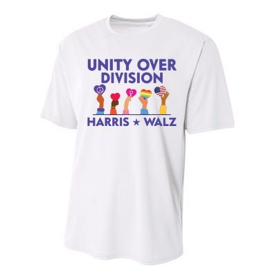 Unity Over Division Harris Walz 2024 Performance Sprint T-Shirt