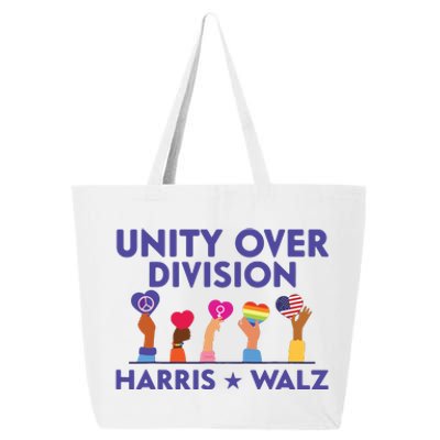 Unity Over Division Harris Walz 2024 25L Jumbo Tote