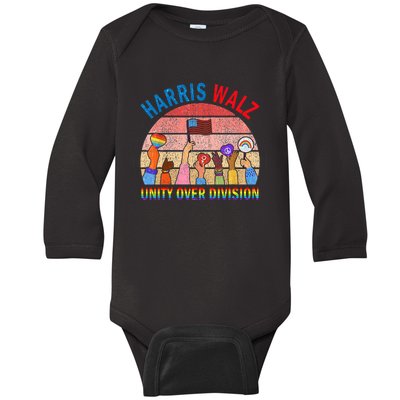 Unity Over Division Harris Waltz 2024 Harris Waltz 2024 Unity Over Division Baby Long Sleeve Bodysuit