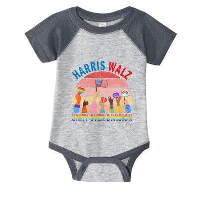 Unity Over Division Harris Waltz 2024 Harris Waltz 2024 Unity Over Division Infant Baby Jersey Bodysuit