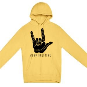 Unity Orange Day End Bullying Love Sign Language Premium Pullover Hoodie