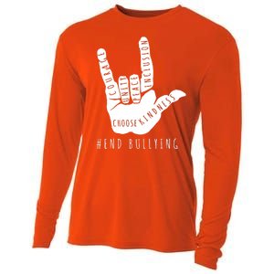 Unity Orange Day End Bullying Love Sign Language Cooling Performance Long Sleeve Crew