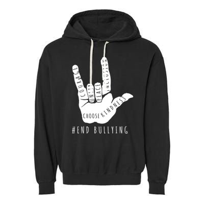 Unity Orange Day End Bullying Love Sign Language Garment-Dyed Fleece Hoodie