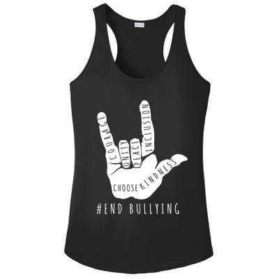 Unity Orange Day End Bullying Love Sign Language Ladies PosiCharge Competitor Racerback Tank